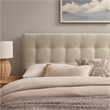 Pemberly Row Padded Upholstered King Headboard in Ecru Linen