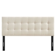 Pemberly Row Padded Upholstered King Headboard in Ecru Linen