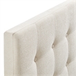 Pemberly Row Padded Upholstered King Headboard in Ecru Linen