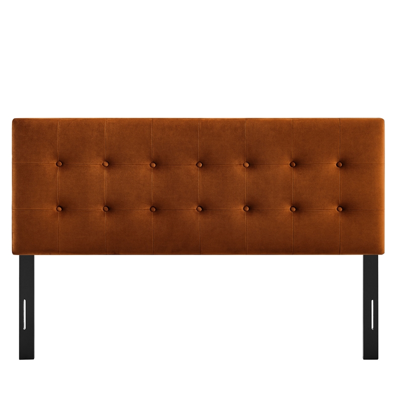 Pemberly Row Stain-Resistant Performance Velvet King Headboard in Rust