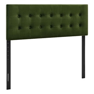 Pemberly Row Stain-Resistant Performance Velvet King Headboard in Moss Green