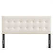 Pemberly Row Stain-Resistant Performance Velvet Queen Headboard in Alabaster