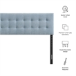 Pemberly Row Padded Upholstered Full Headboard in Sky Blue Cotton