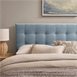 Pemberly Row Padded Upholstered Full Headboard in Sky Blue Cotton