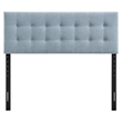Pemberly Row Padded Upholstered Full Headboard in Sky Blue Cotton