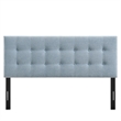 Pemberly Row Padded Upholstered Full Headboard in Sky Blue Cotton