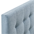 Pemberly Row Padded Upholstered Full Headboard in Sky Blue Cotton