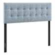 Pemberly Row Padded Upholstered Full Headboard in Sky Blue Cotton