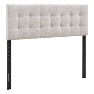 Pemberly Row Padded Upholstered Full Headboard in Linen Cotton