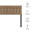 Pemberly Row Stain-Resistant Performance Velvet Full Headboard in Taupe