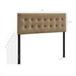 Pemberly Row Stain-Resistant Performance Velvet Full Headboard in Taupe