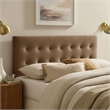 Pemberly Row Stain-Resistant Performance Velvet Full Headboard in Taupe