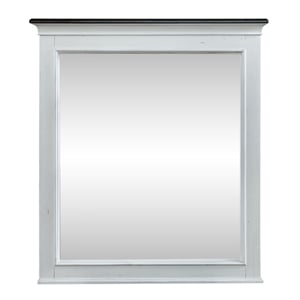 Pemberly Row Crown Decorative Mirror with Wood Frame in White