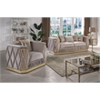 Pemberly Row 2 Piece Living Room Set with Wood Frame in Gold and Taupe