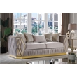 Pemberly Row 2 Piece Living Room Set with Wood Frame in Gold and Taupe