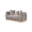 Pemberly Row 2 Piece Living Room Set with Wood Frame in Gold and Taupe