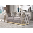 Pemberly Row 2 Piece Living Room Set with Wood Frame in Gold and Taupe