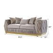Pemberly Row 2 Piece Living Room Set with Wood Frame in Gold and Taupe