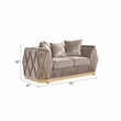 Pemberly Row 2 Piece Living Room Set with Wood Frame in Gold and Taupe