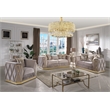 Pemberly Row 3 Piece Living Room Set with Wood Frame in Gold and Taupe