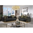 Pemberly Row 2 Piece Living Room Set with Wood Frame in Gold and Black