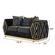 Pemberly Row 2 Piece Living Room Set with Wood Frame in Gold and Black