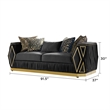 Pemberly Row 2 Piece Living Room Set with Wood Frame in Gold and Black