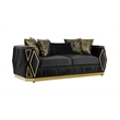 Pemberly Row 2 Piece Living Room Set with Wood Frame in Gold and Black