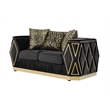 Pemberly Row 2 Piece Living Room Set with Wood Frame in Gold and Black