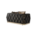 Pemberly Row 2 Piece Living Room Set with Wood Frame in Gold and Black