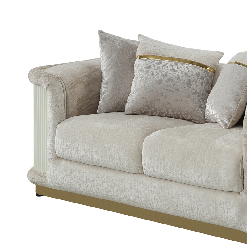 Pemberly Row 2 Piece Living Room Set with Sofa and Loveseat in Cream