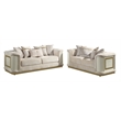 Pemberly Row 2 Piece Living Room Set with Sofa and Loveseat in Cream