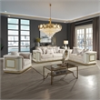 Pemberly Row 3 Piece Living Room Set with Sofa Loveseat and Chair in Cream