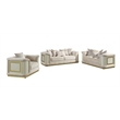 Pemberly Row 3 Piece Living Room Set with Sofa Loveseat and Chair in Cream