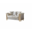 Pemberly Row 2 Piece Luxury Living Room Set with Gold Steel Legs in Cream