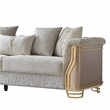 Pemberly Row 2 Piece Luxury Living Room Set with Gold Steel Legs in Cream