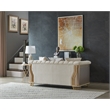 Pemberly Row 2 Piece Luxury Living Room Set with Gold Steel Legs in Cream