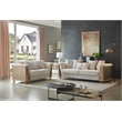 Pemberly Row 2 Piece Luxury Living Room Set with Gold Steel Legs in Cream
