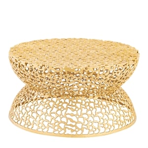 Pemberly Row Modern Round 32&quot Coffee Table Frame in Aluminum Gold
