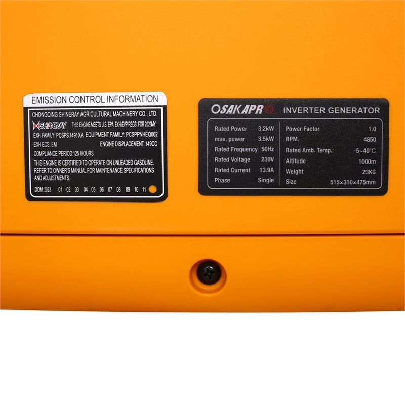 Pemberly Row 3500W Portable Inverter Generator with CO Sensor for RV and Camping
