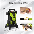 Pemberly Row Electric Pressure Washer with 4 Nozzles and Wheels in Green
