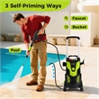 Pemberly Row Electric Pressure Washer with 4 Nozzles and Wheels in Green