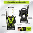Pemberly Row Electric Pressure Washer with 4 Nozzles and Wheels in Green