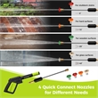 Pemberly Row Electric Pressure Washer with 4 Nozzles and Wheels in Green