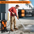 Pemberly Row Electric Pressure Washer with 4 Nozzles and Wheels in Orange
