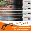 Pemberly Row Electric Pressure Washer with 4 Nozzles and Wheels in Orange