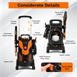 Pemberly Row Electric Pressure Washer with 4 Nozzles and Wheels in Orange