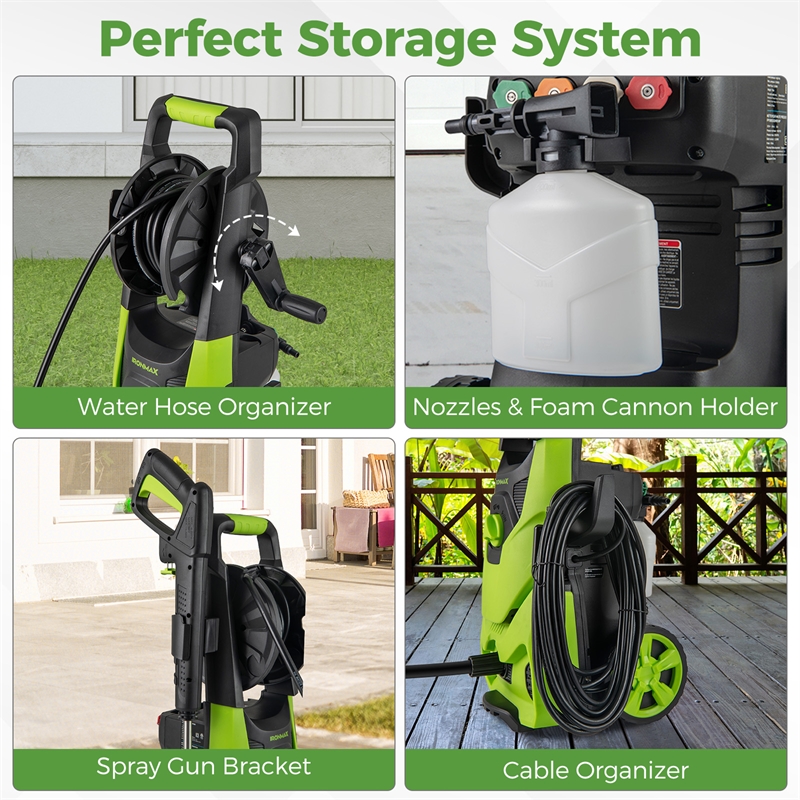 Pemberly Row Electric Pressure Washer 2150 PSI 1.2 GPM in Green