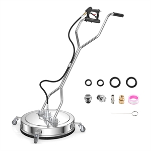 Pemberly Row 20&quot Stainless Steel Pressure Washer Surface Cleaner in Silver