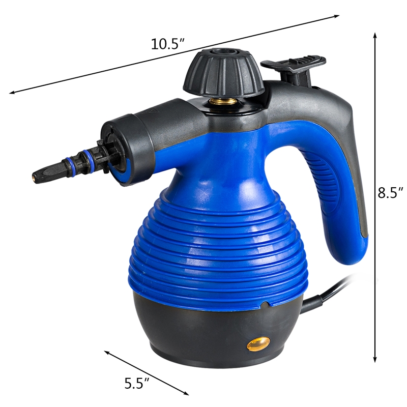 Pemberly Row Portable 1050W Steam Cleaner with Multiple Functions in Blue